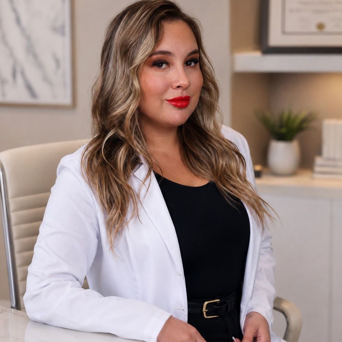 Vitória Braga, nutricionista, em seu consultório